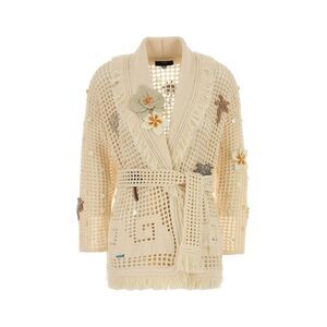 Alanui Women Cream Crochet Where The Waves Begin Cardigan